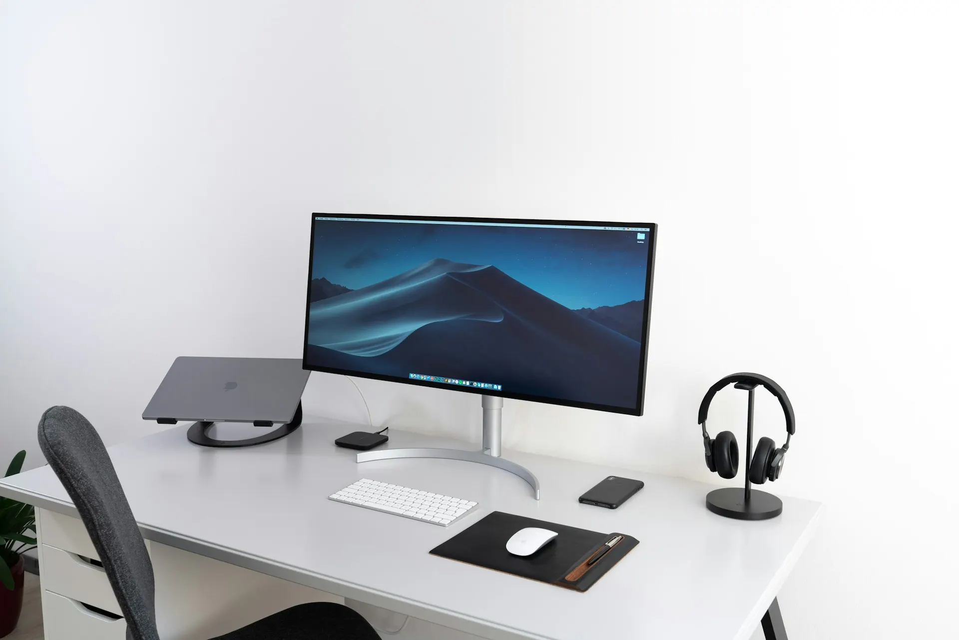 Business technology equipment arranged on an office desk, representing an enquiry-ready supply category.